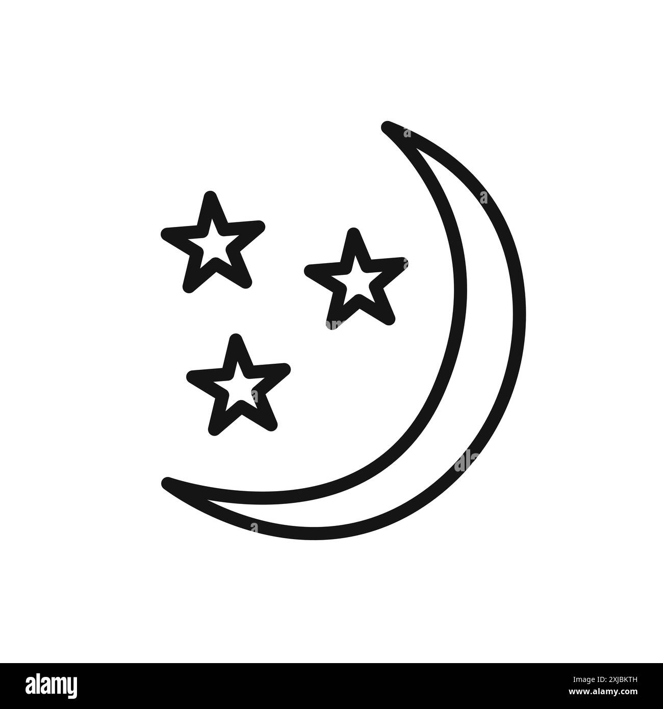 Moon stars icon linear hi-res stock photography and images - Alamy