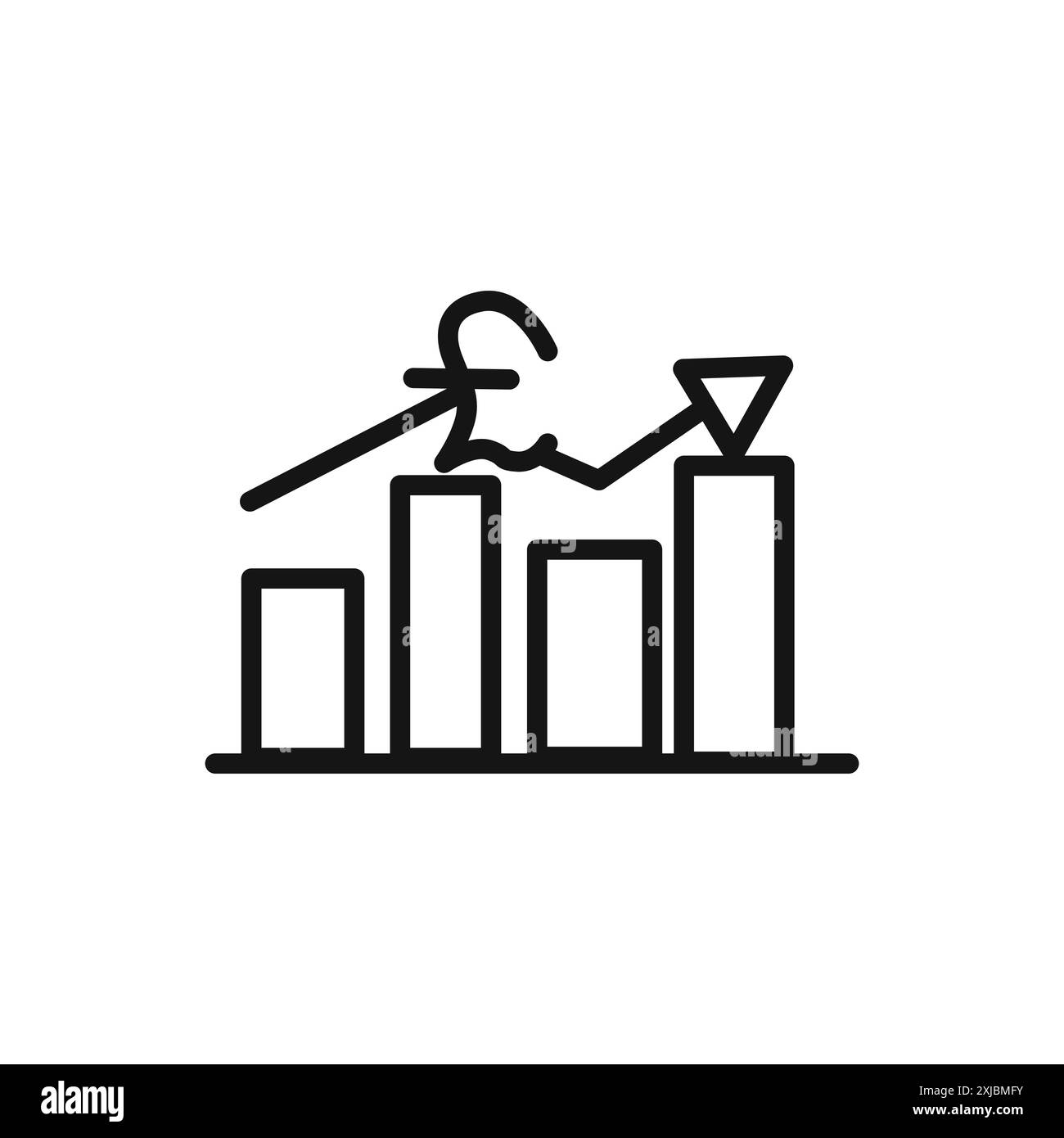 Euro chart icon linear vector graphics sign or symbol set for web app ui Stock Vector