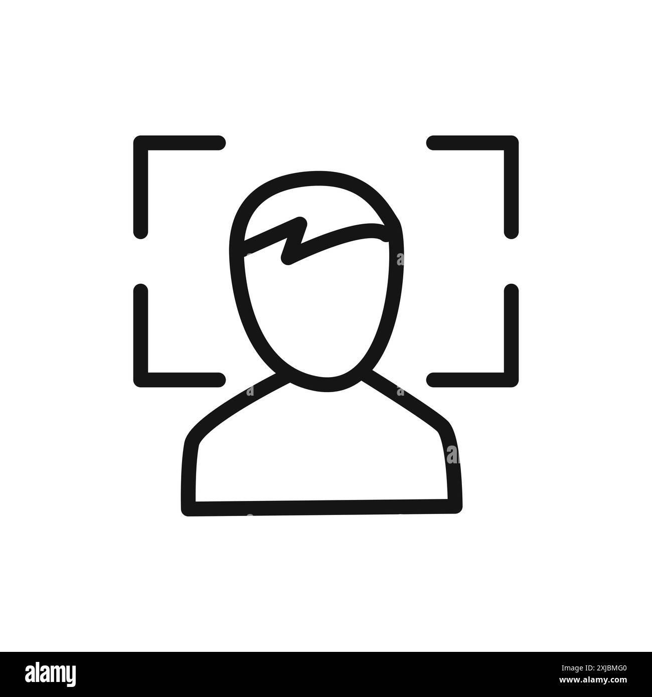 face detection icon linear vector graphics sign or symbol set for web ...