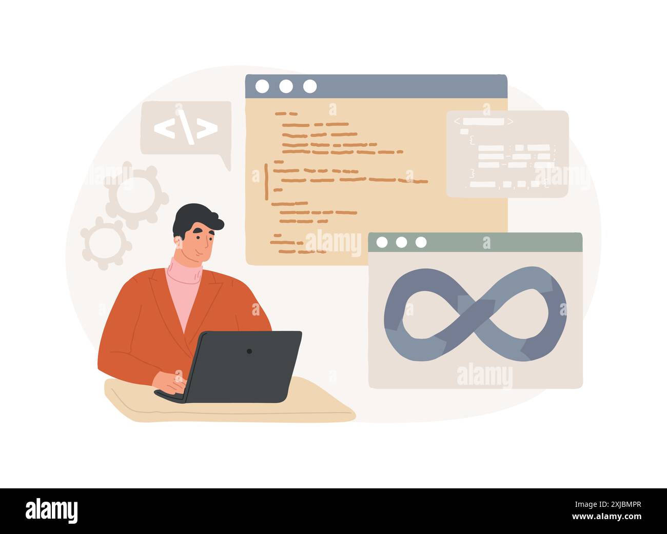 Collaborative framework isolated cartoon vector illustrations. Stock Vector