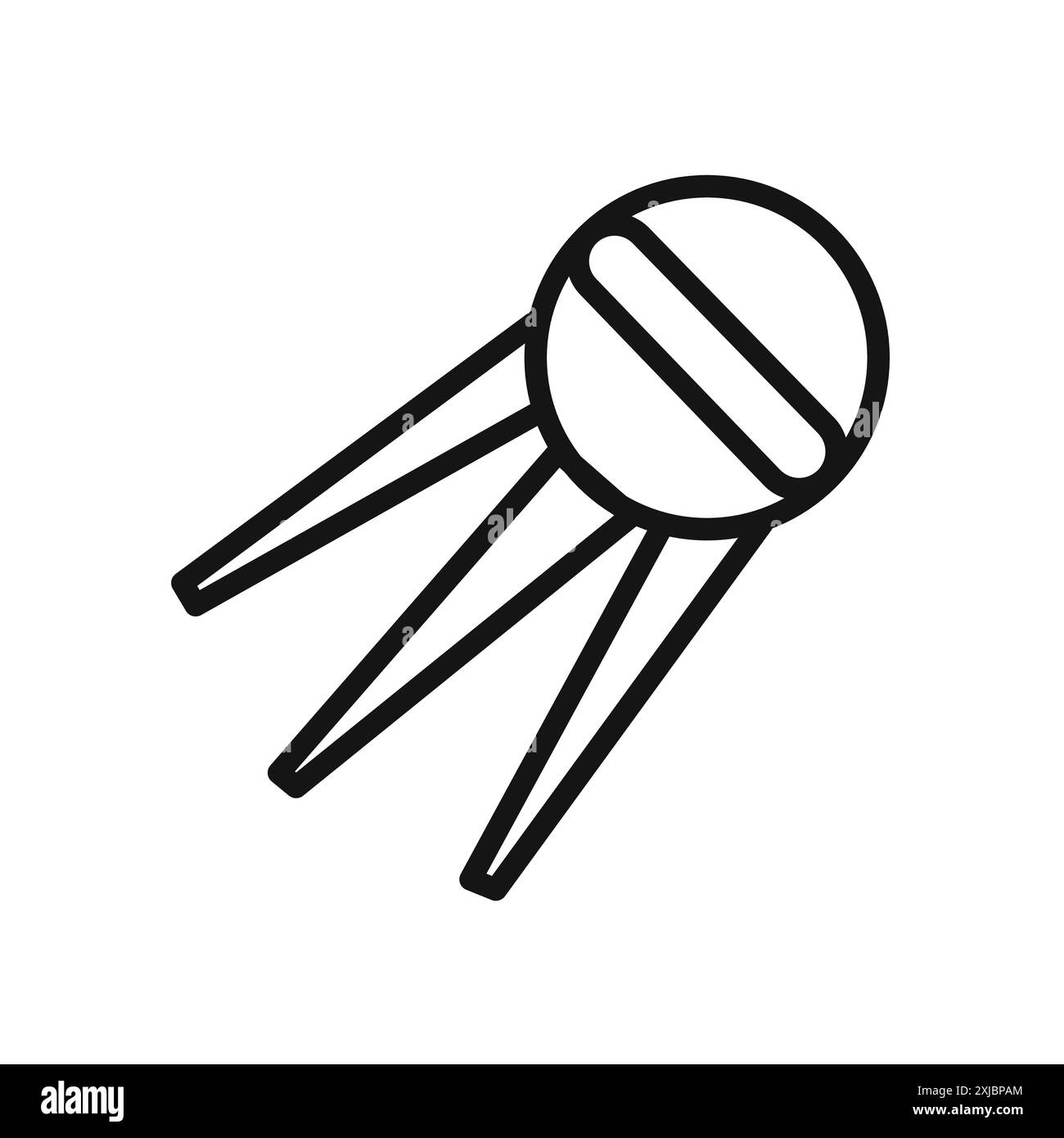 Linear sputnik icon linear vector graphics sign or symbol set for web app ui Stock Vector