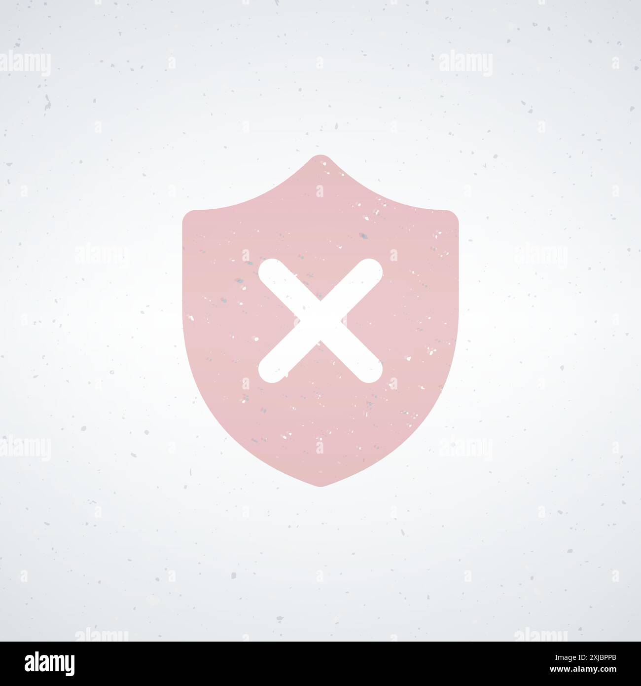 Shield with cross icon. Rejected, prohibited, close, warning sign ...