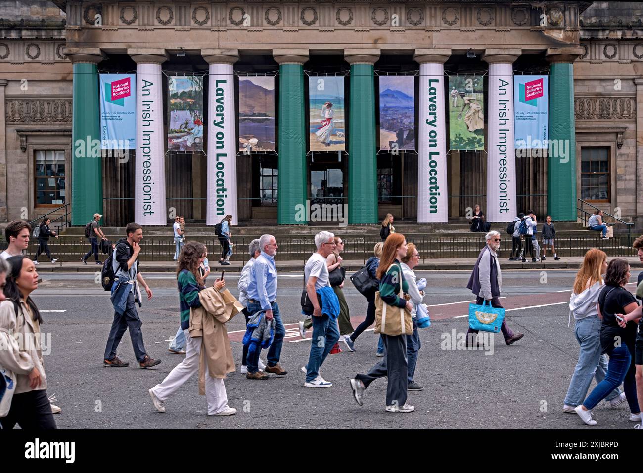 Banners on the RSA building advertising "An Irish Impressionist