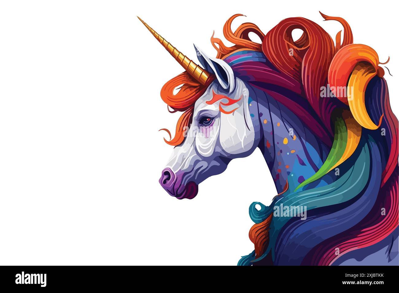 Unicorn Folk Art Style Vector Illustration Stock Vector Image & Art - Alamy