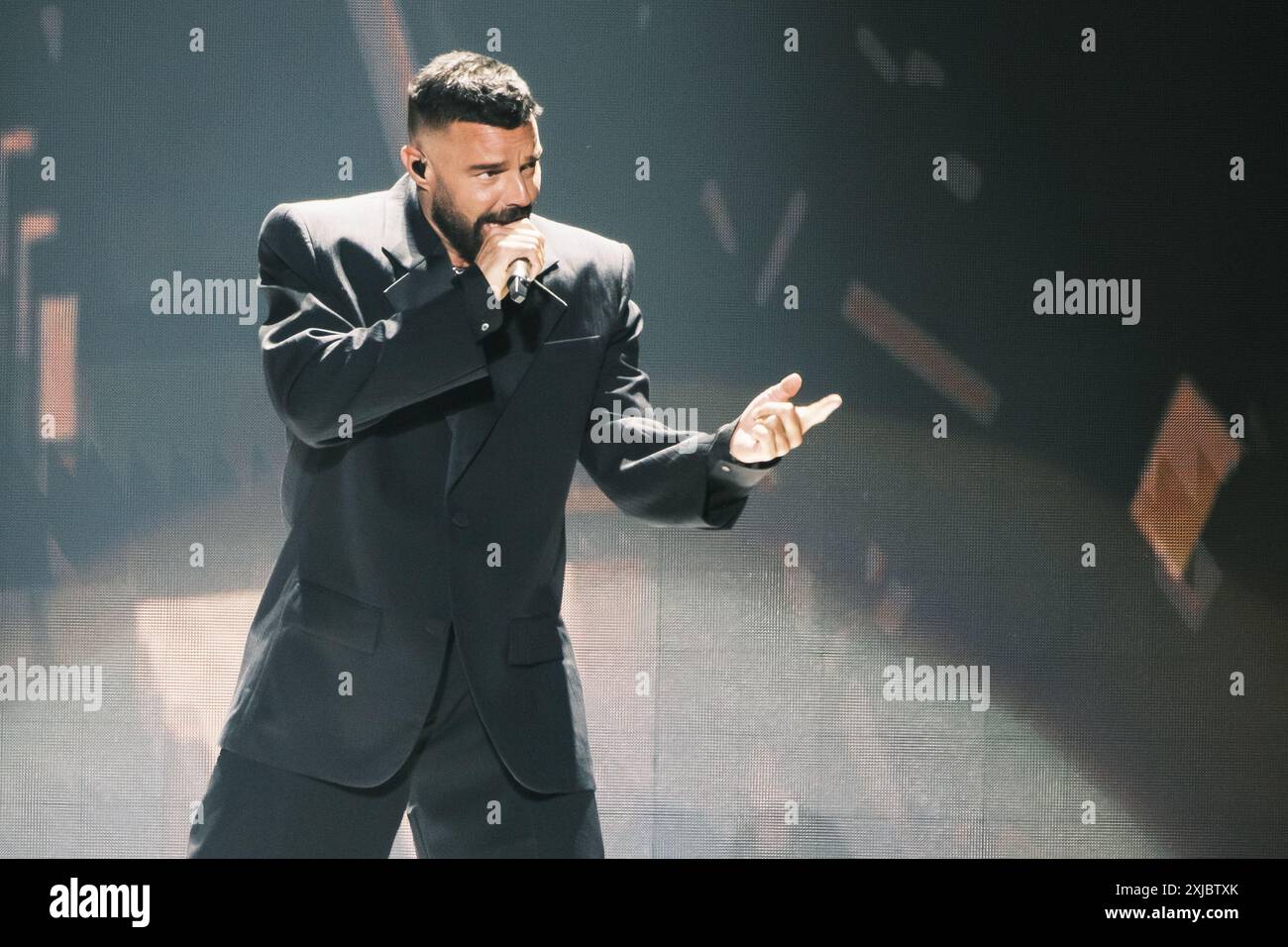 Singer Ricky Martin during a performance at the WiZink Center on July ...