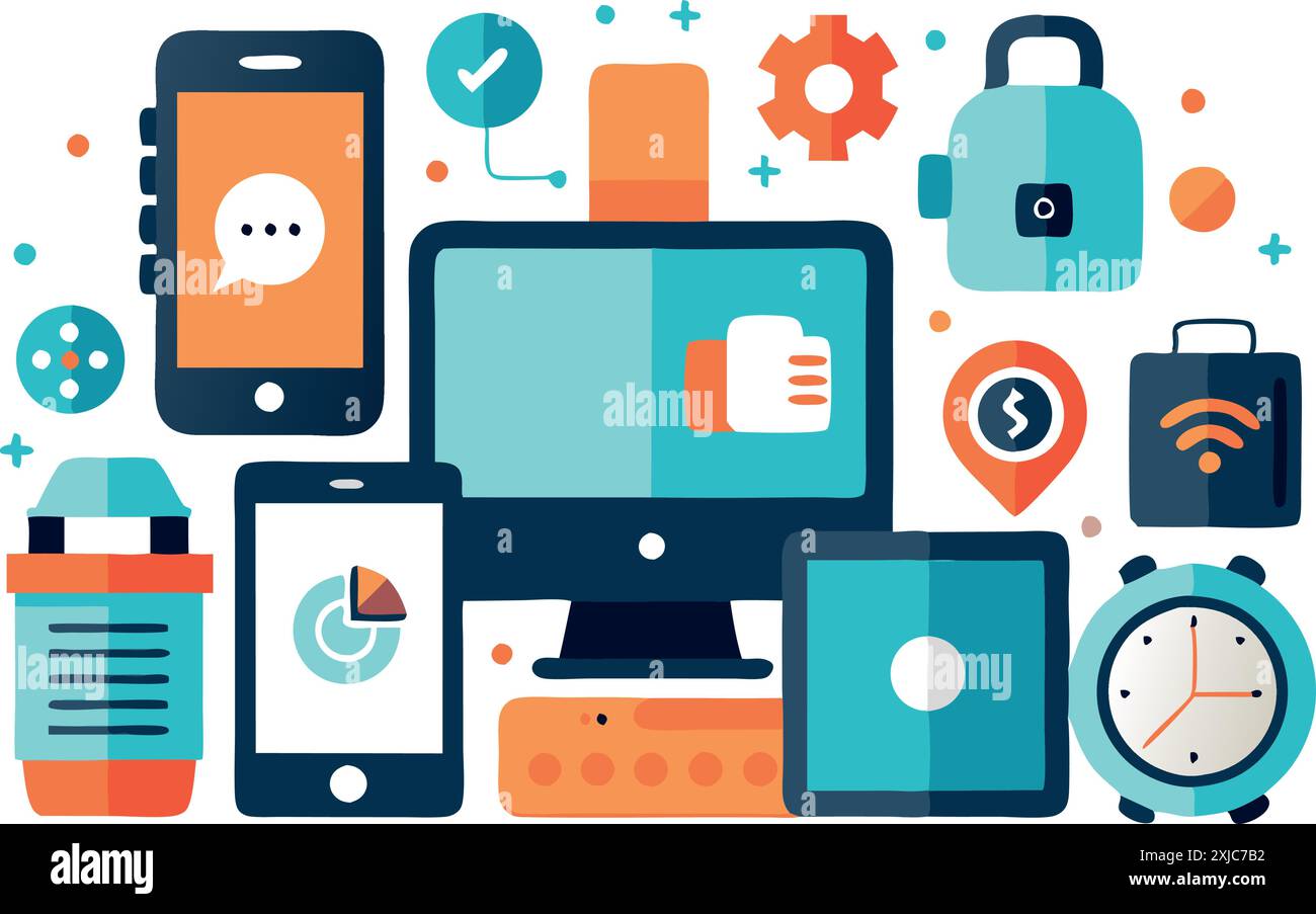 Handheld wireless devices Stock Vector Images - Alamy