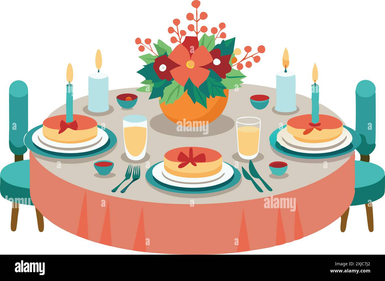Home party table setting Stock Vector Images - Alamy