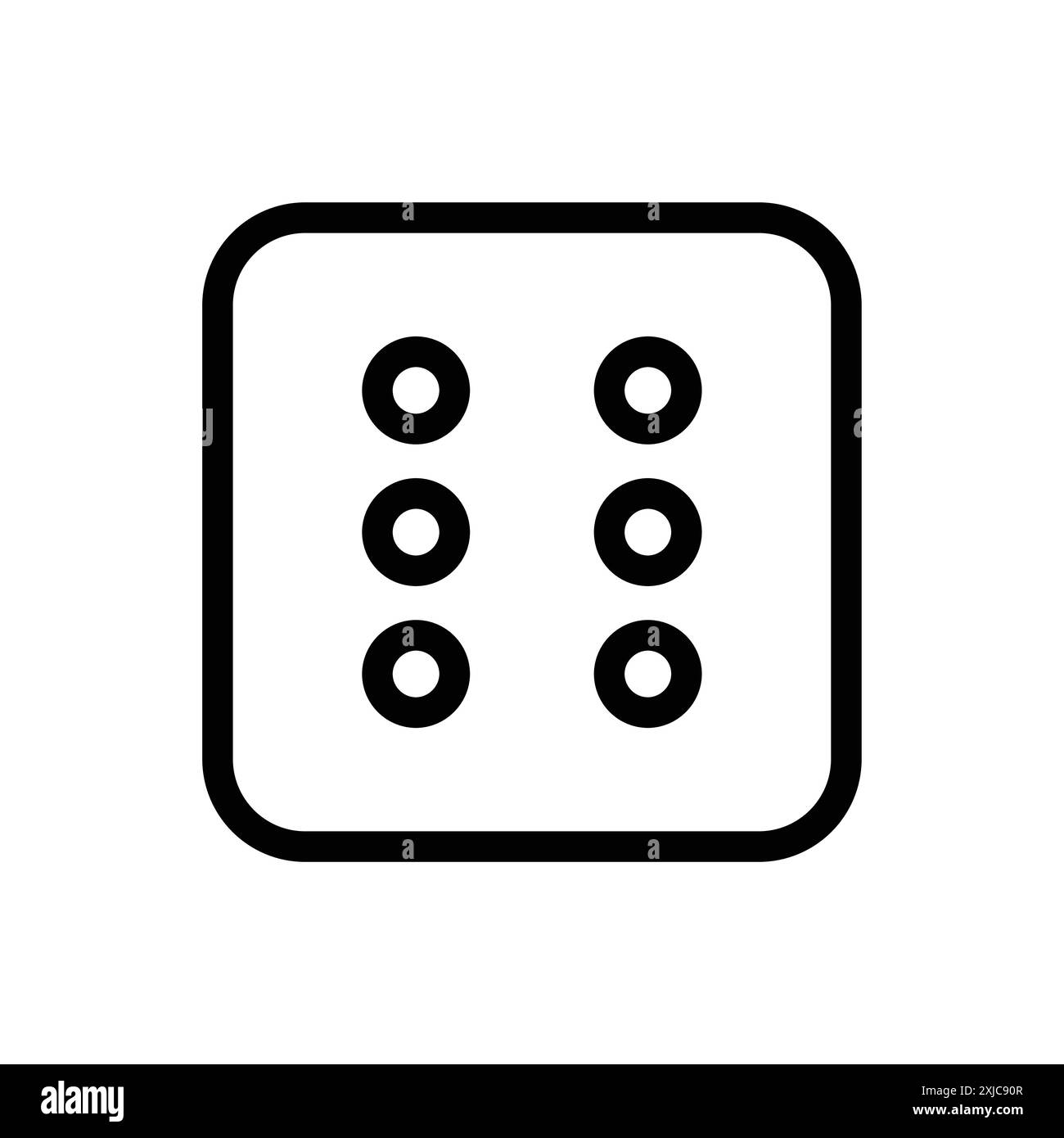 Dice Six Icon Flat set in black and white color outline vector Stock Vector