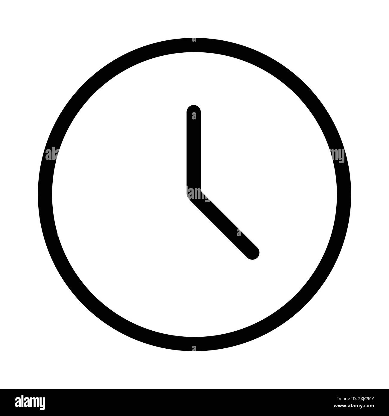 Clock time icon Flat set in black and white color outline vector Stock ...