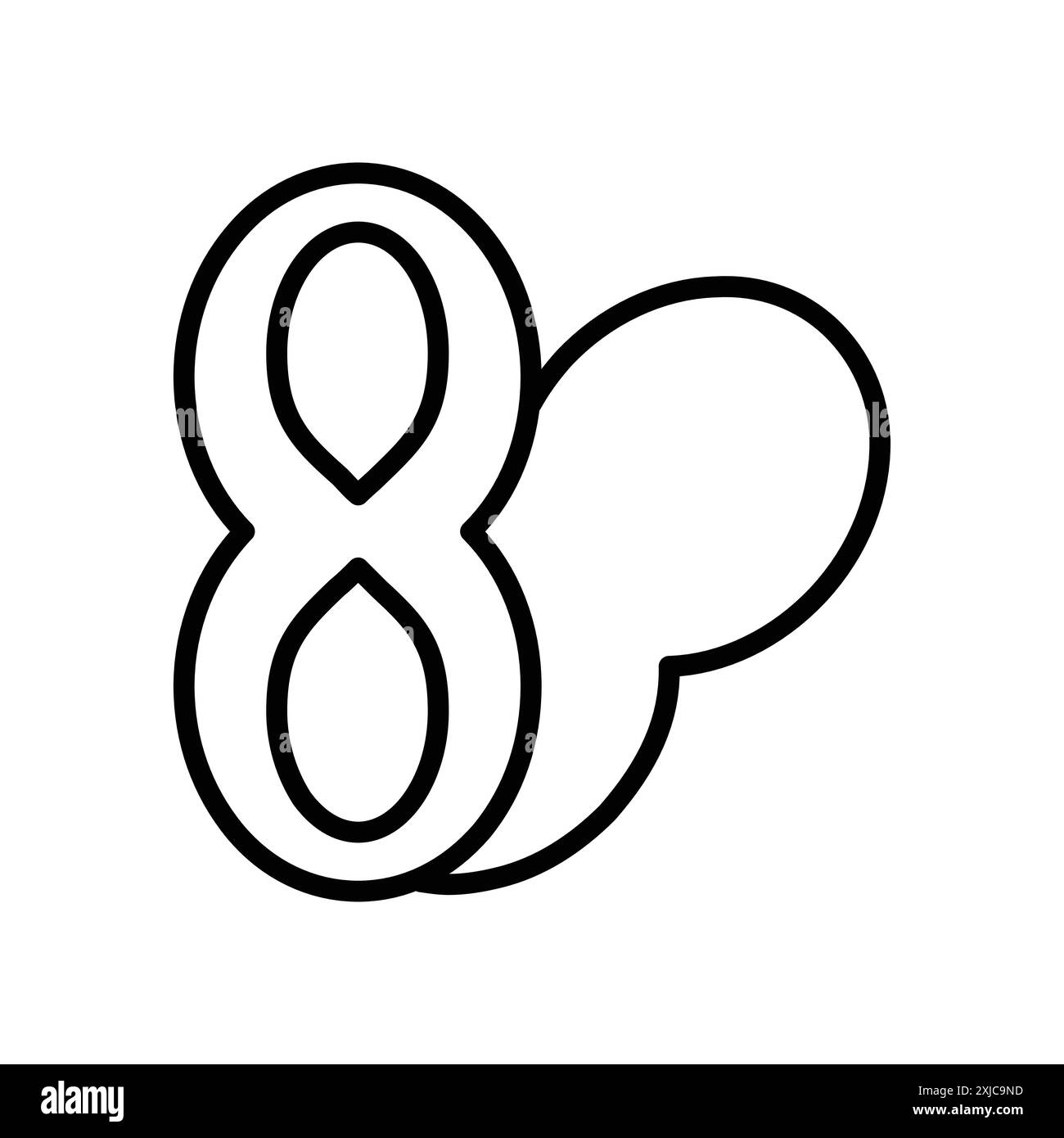Peanut icon Flat set in black and white color outline vector Stock Vector