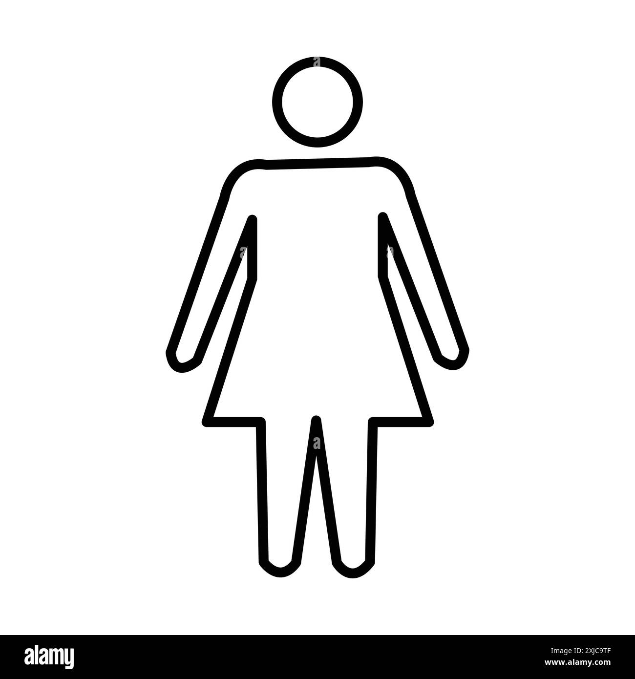 woman icon Flat set in black and white color outline vector Stock Vector