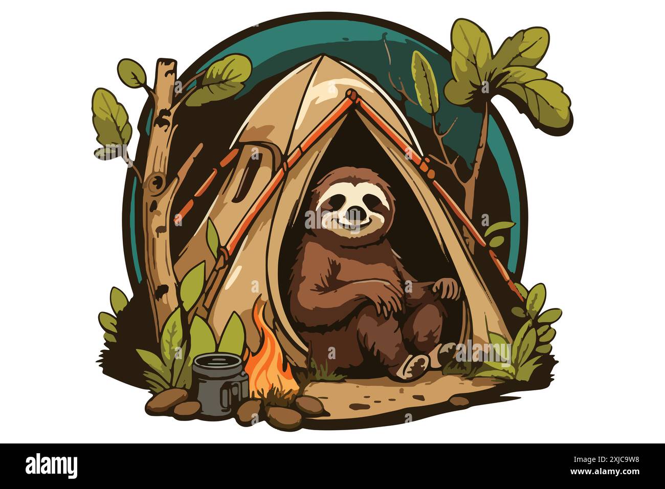 Sloth endangered species Stock Vector Images - Alamy