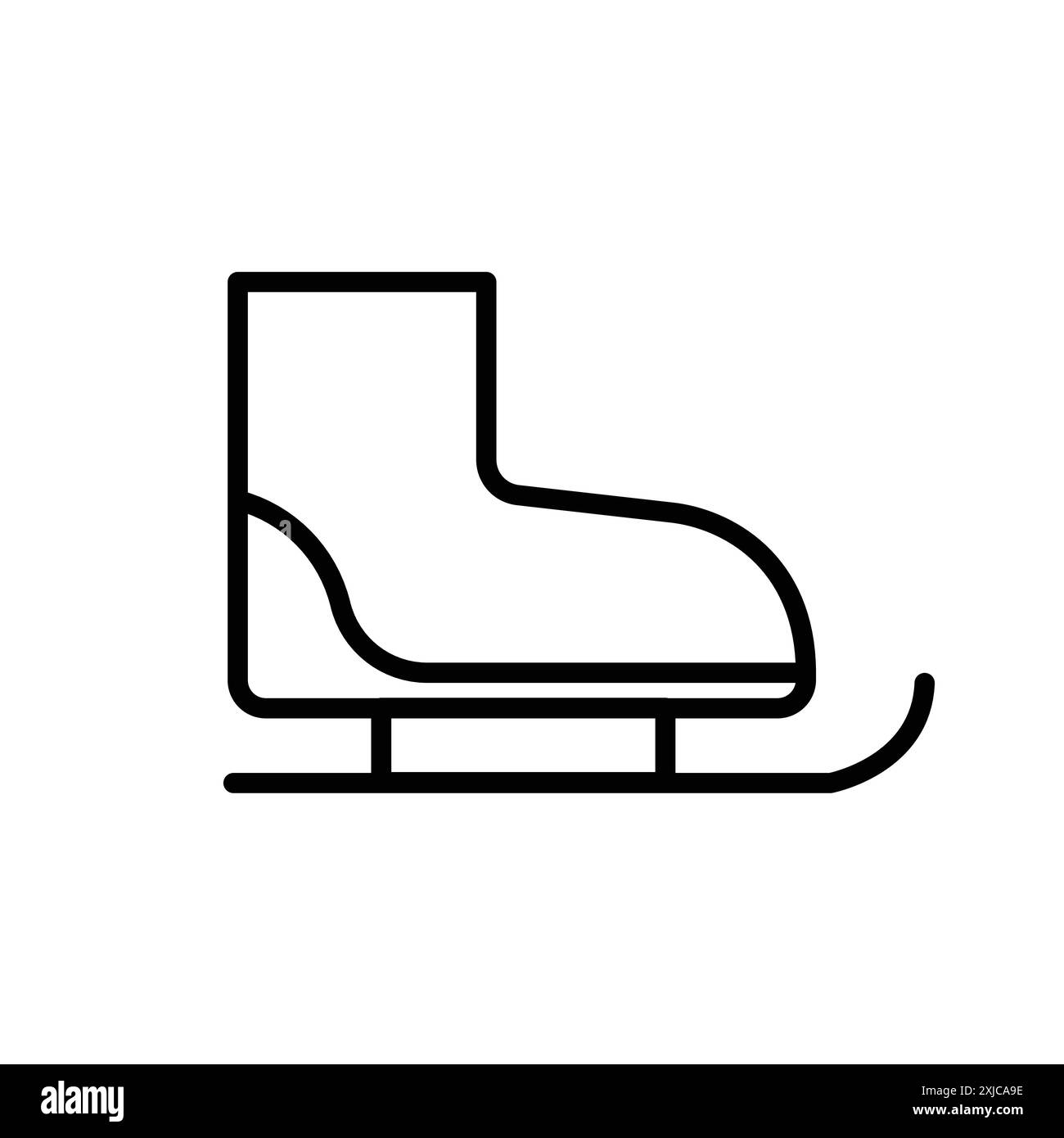 Ice skates icon Flat set in black and white color outline vector Stock ...