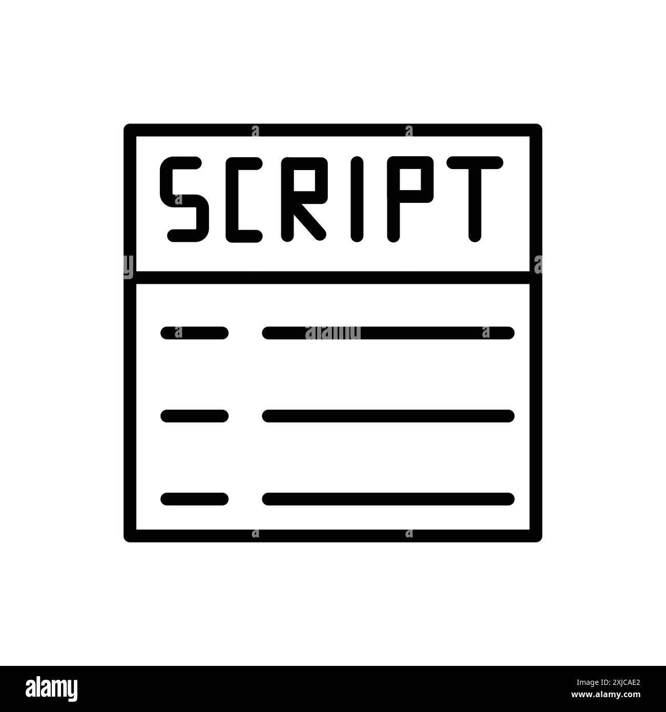 Script icon Flat set in black and white color outline vector Stock ...