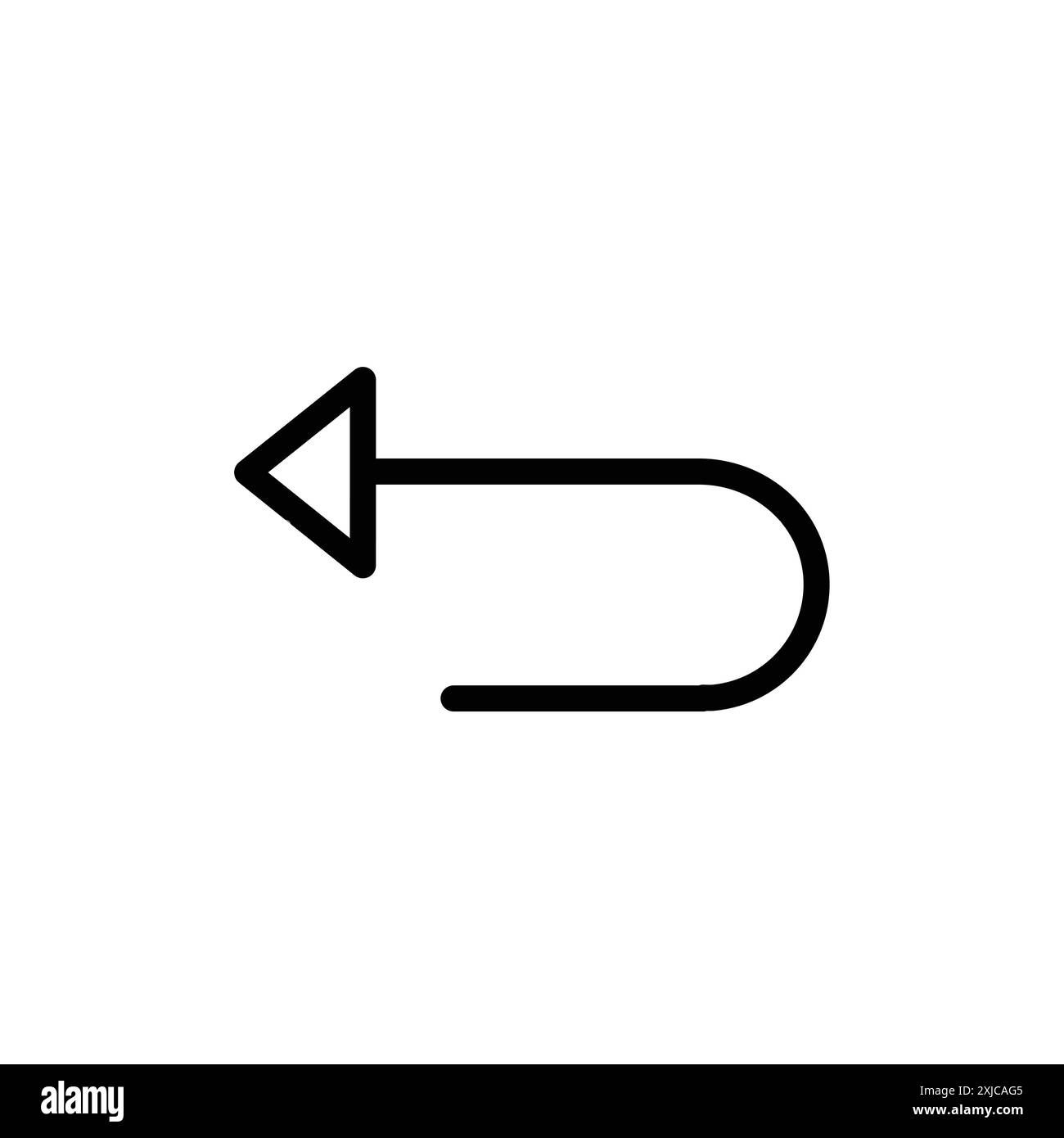 u turn arrow icon Flat set in black and white color outline vector Stock Vector