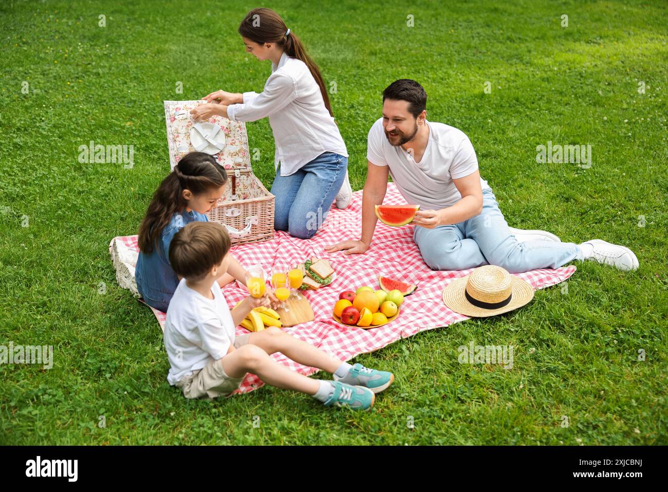 Weekend picnic lovely caucasian girl hi-res stock photography and ...
