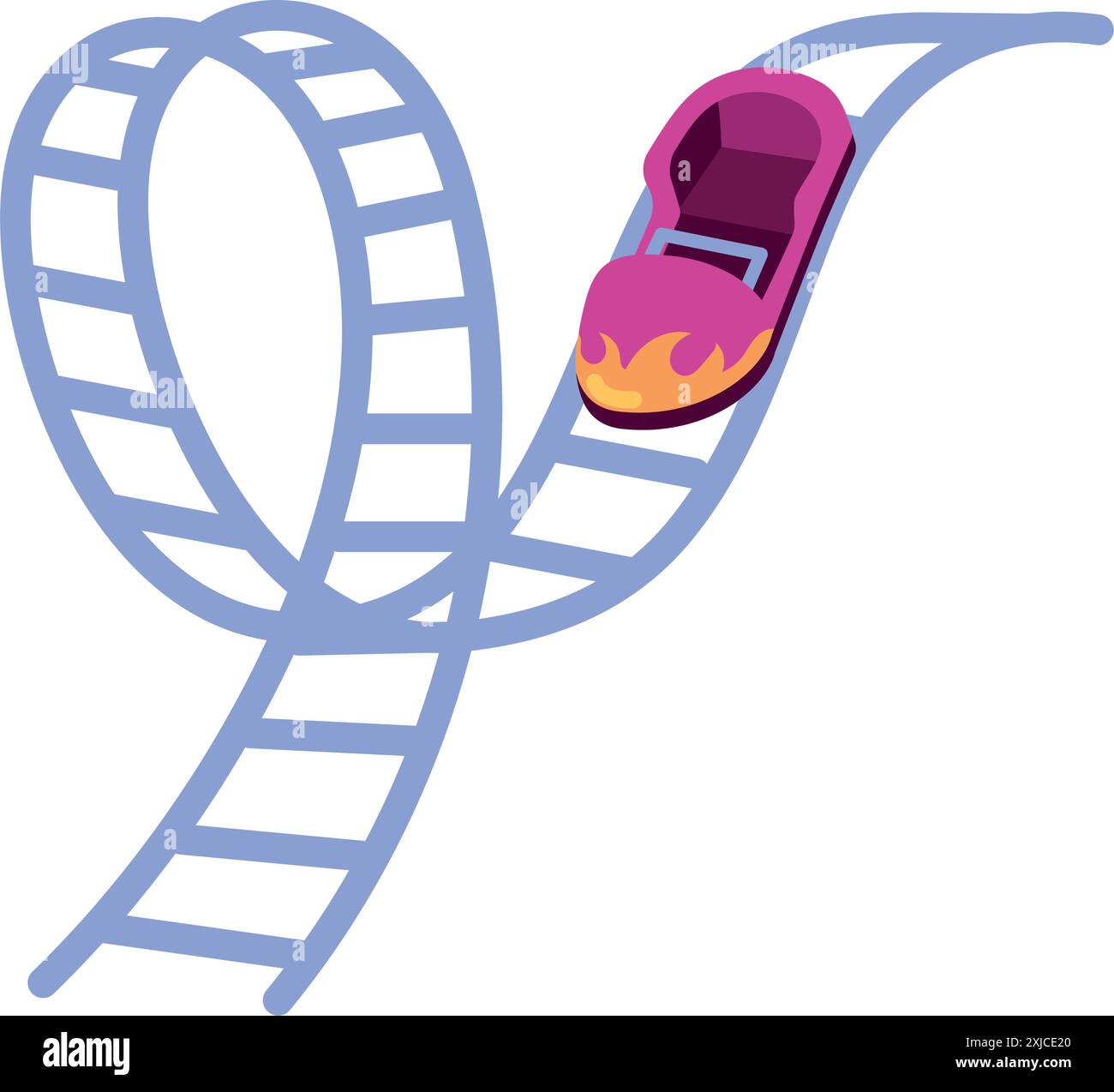 Roller coaster in fun extreme Stock