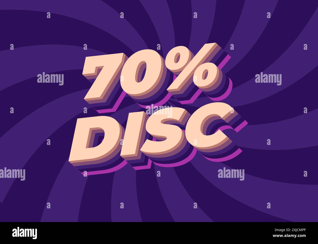 70 percent discount. Text effect design in 3D style with good colors ...