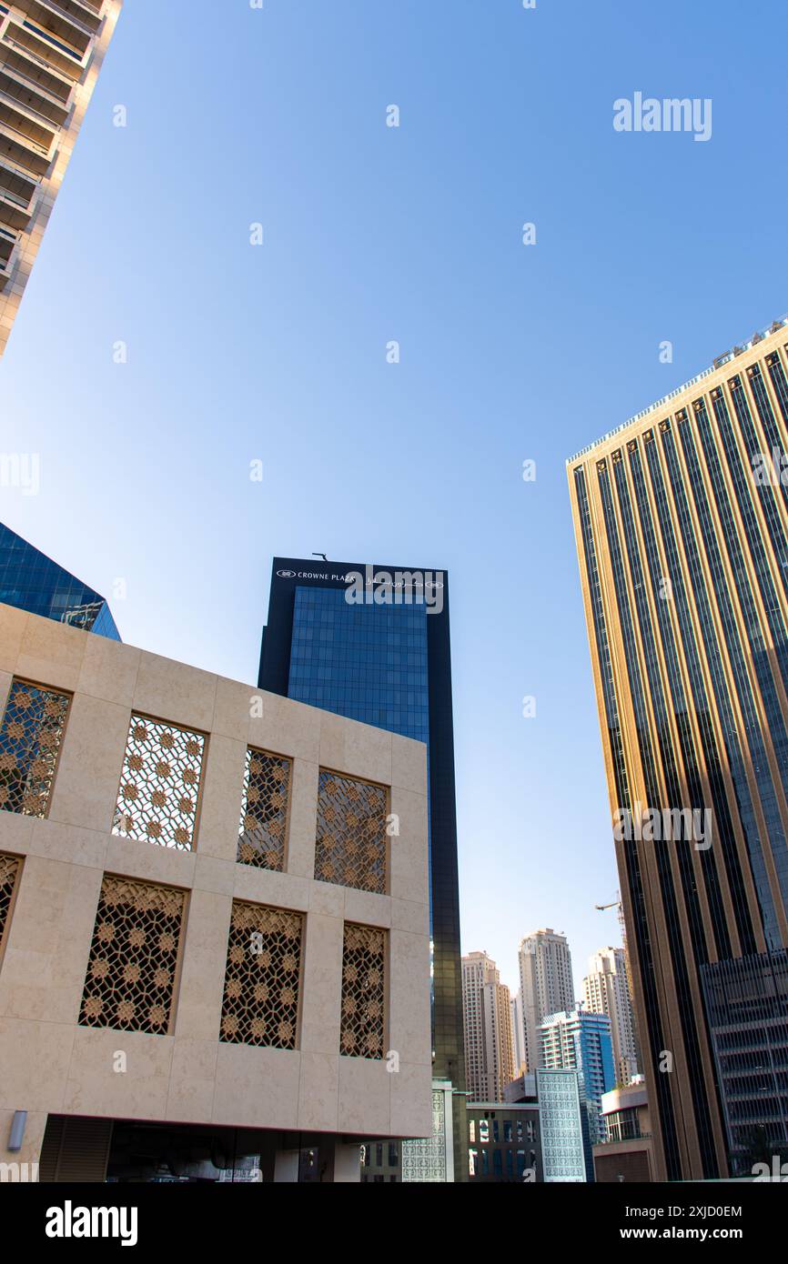 Crowne Plaza Hotel in Dubai Marina. Stock Photo