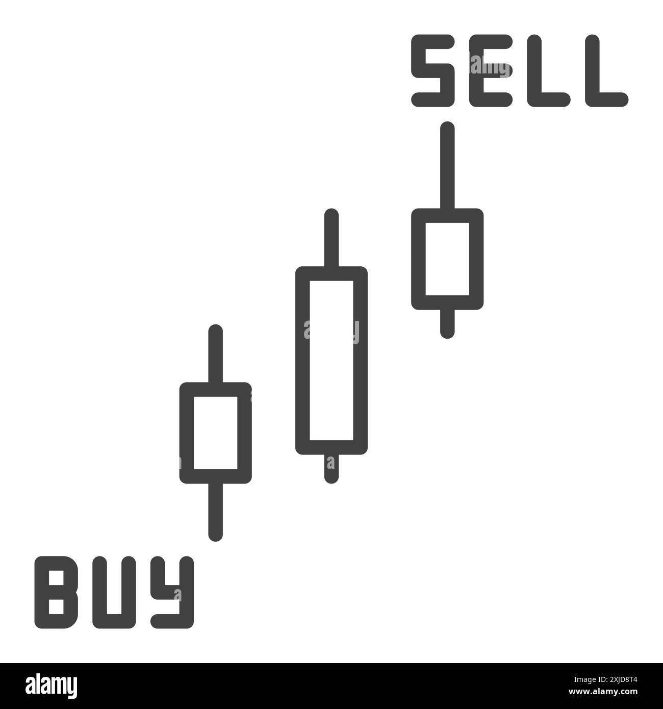 Buy and Sell Candlestick Chart vector concept icon in thin line style ...