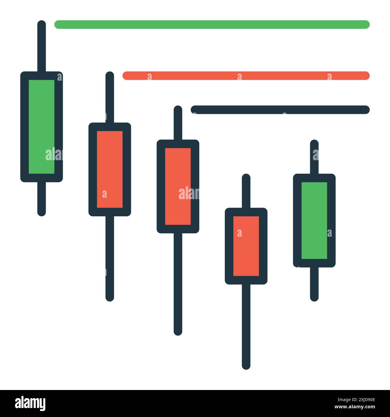 Candlestick Chart Crypto Trading vector concept colored icon or sign Stock Vector
