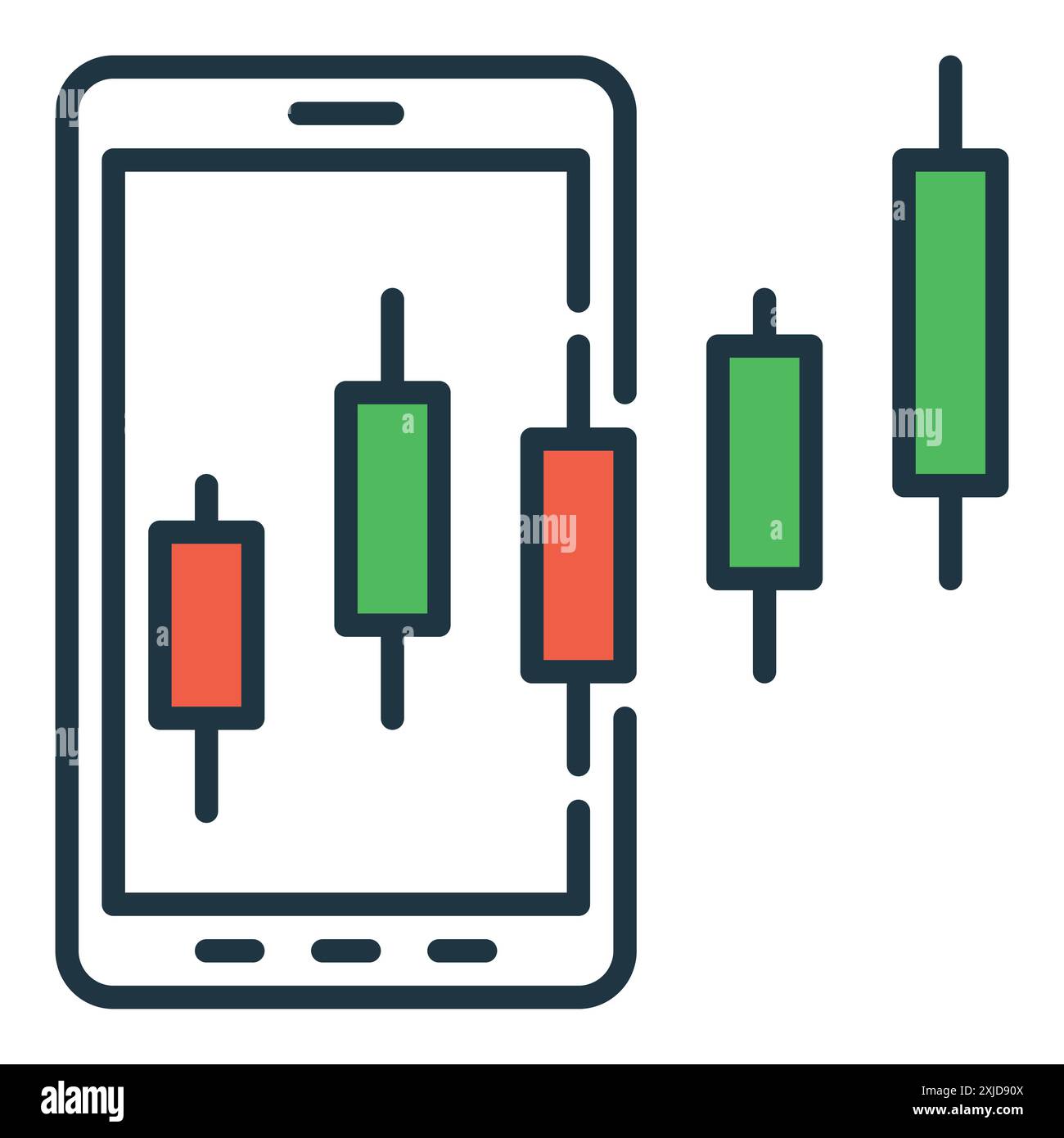 Candlestick chart pattern inside Smartphone vector stock trading ...