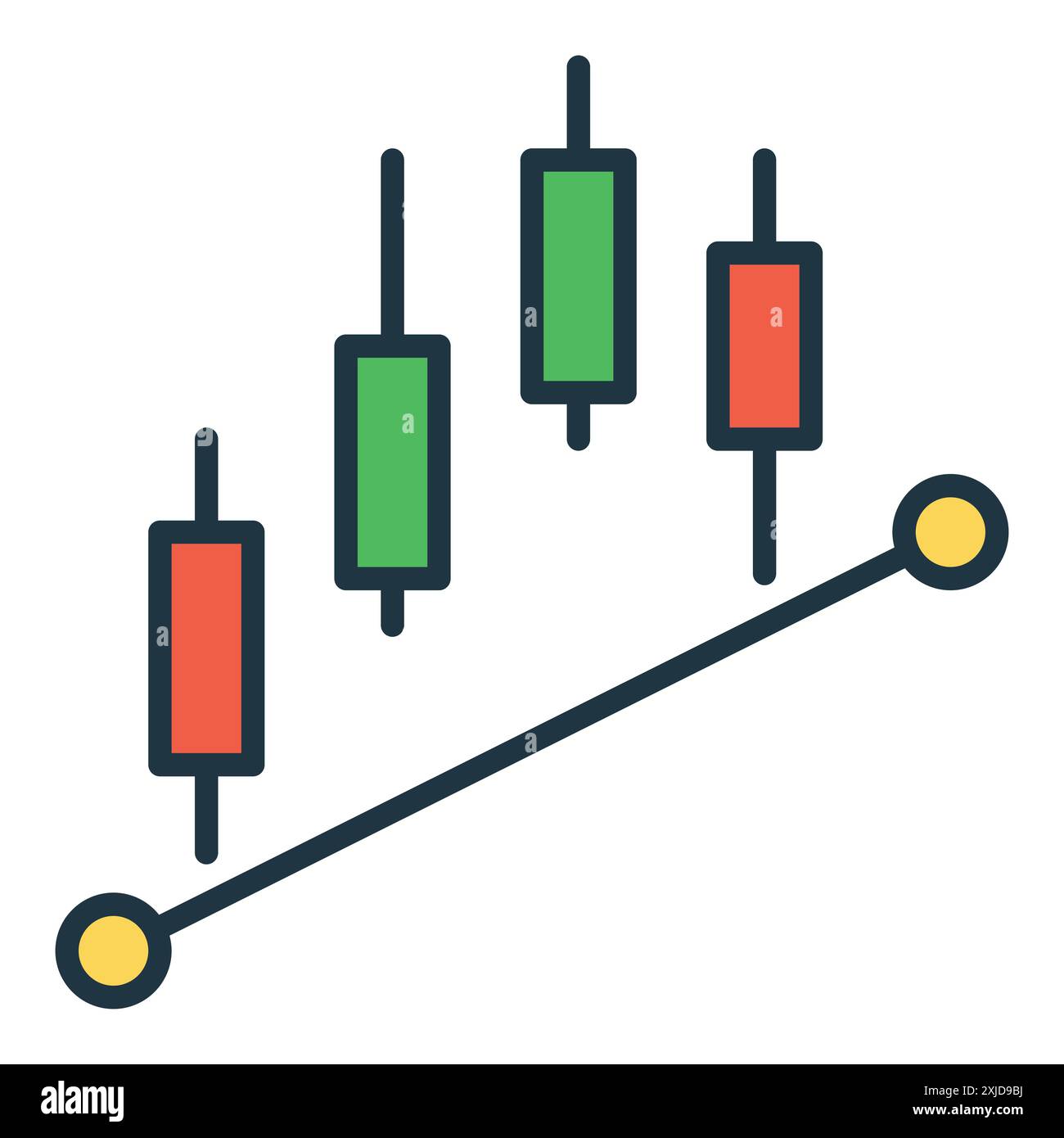 Crypto Trading Formation with Candlestick charts vector concept colored icon or logo element Stock Vector