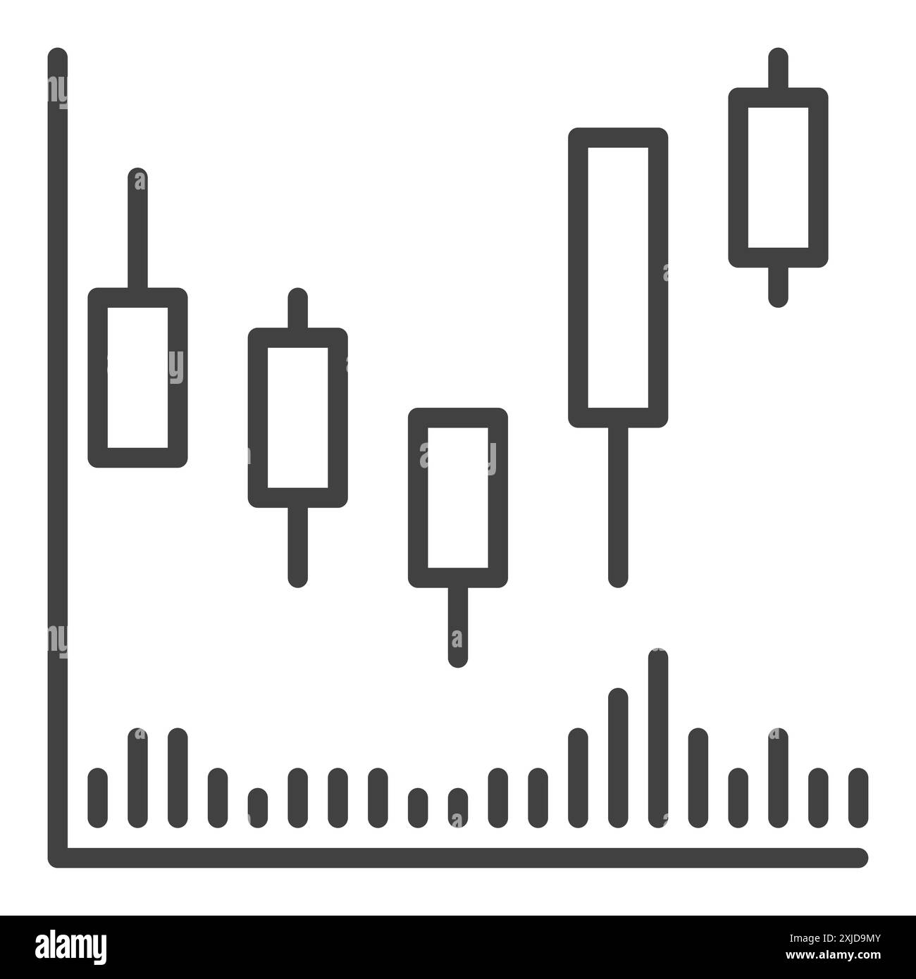 Technical Analysis vector Candlestick concept outline icon or sign ...