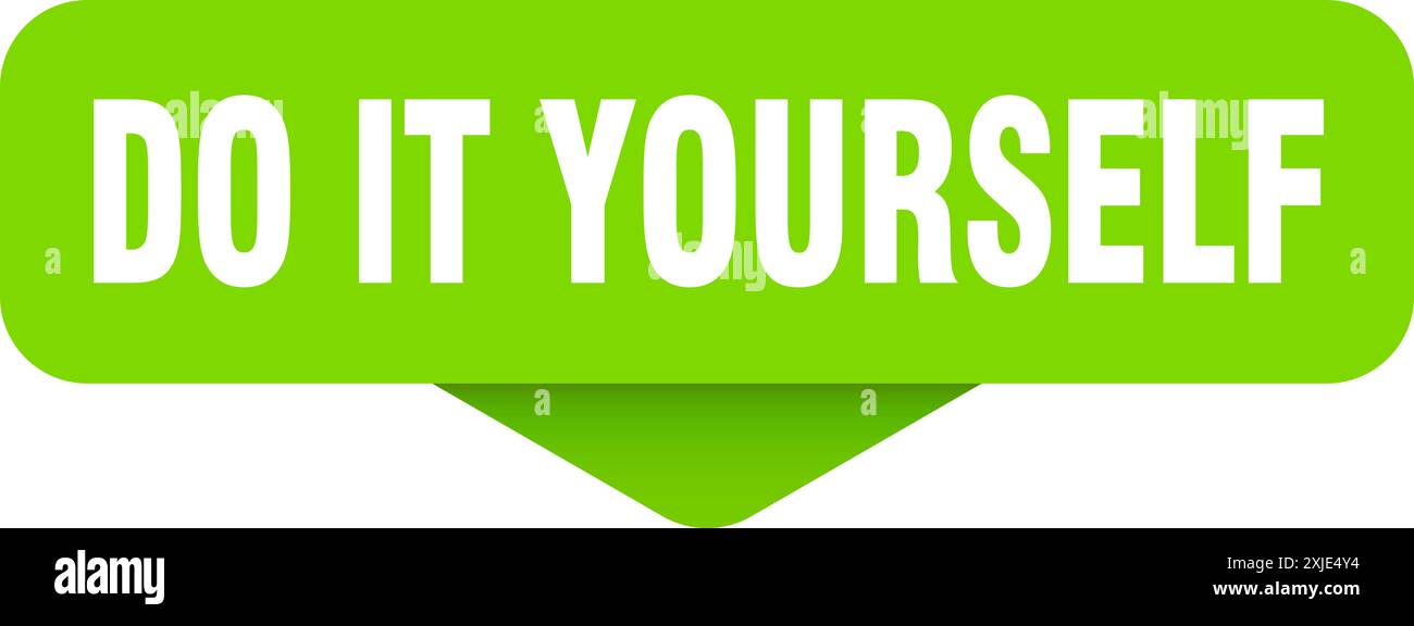 do it yourself sticker. do it yourself sign on transparent background. rectangular button Stock Vector