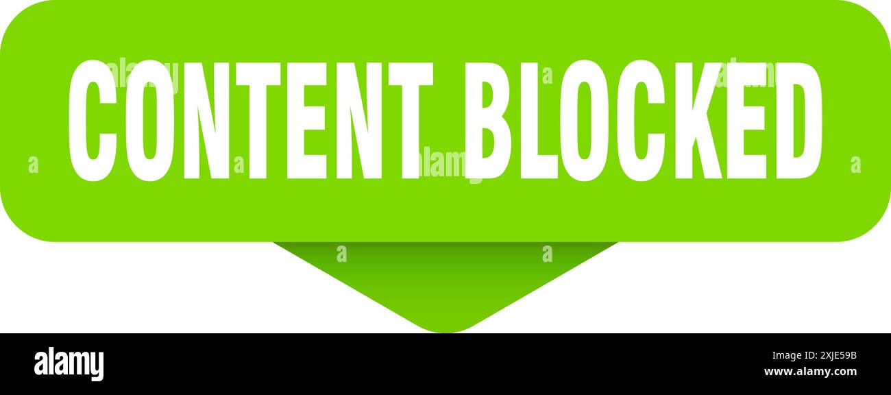 content blocked sticker. content blocked sign on transparent background. rectangular button Stock Vector