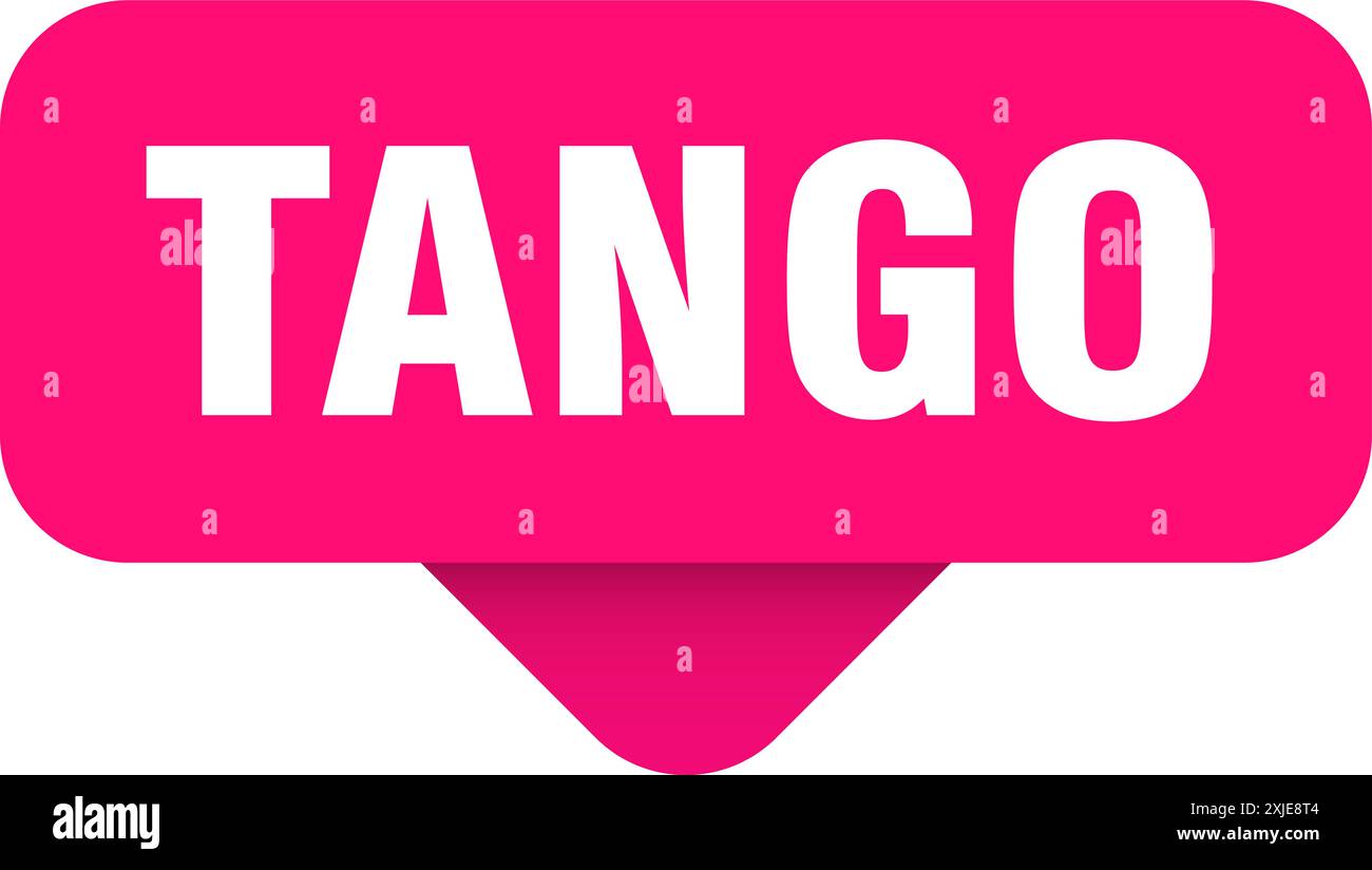 tango sticker. tango sign on transparent background. rectangular button Stock Vector