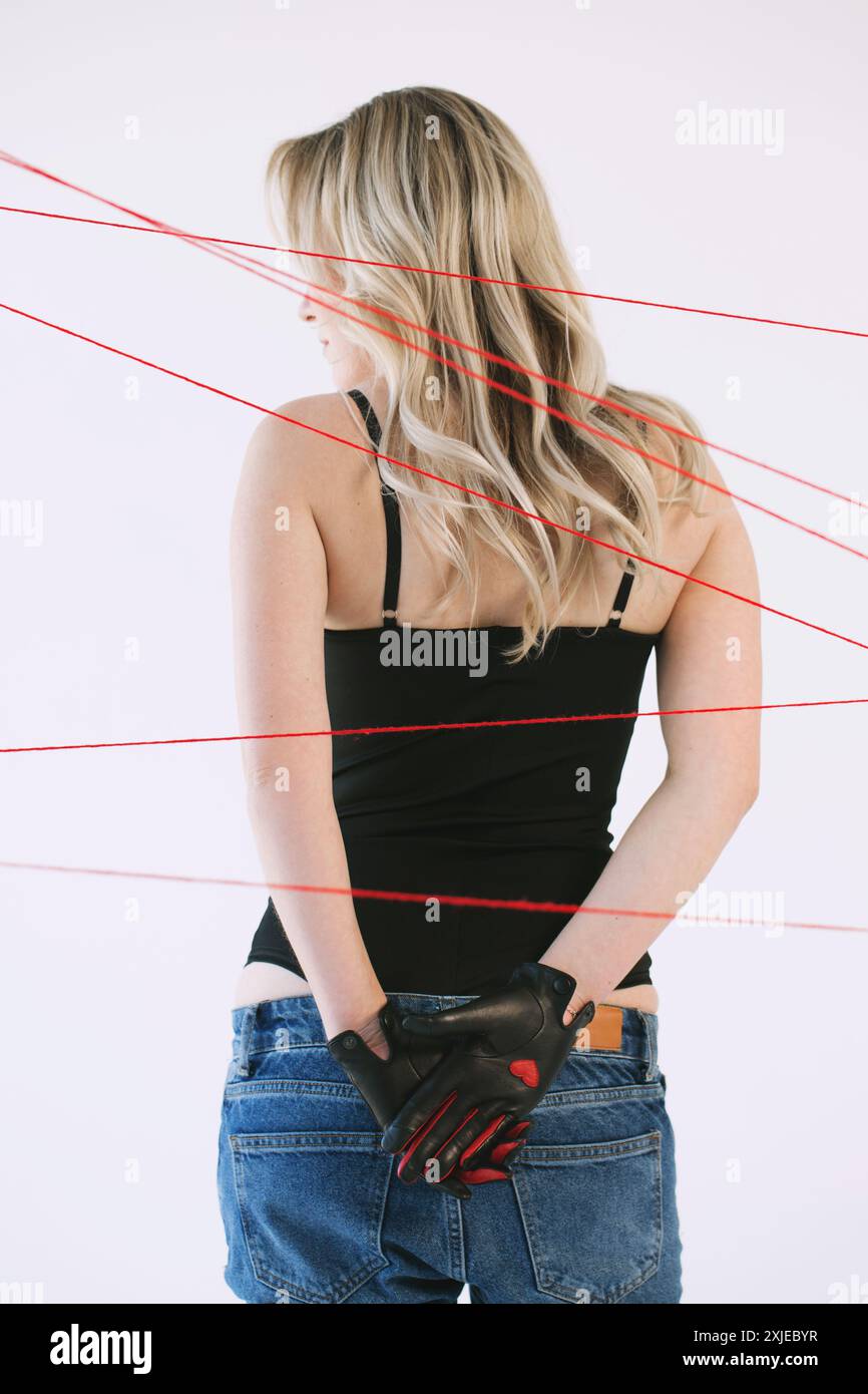 THE RED THREAD S heart belt ブラック THE RED THREAD S heart belt ブラック