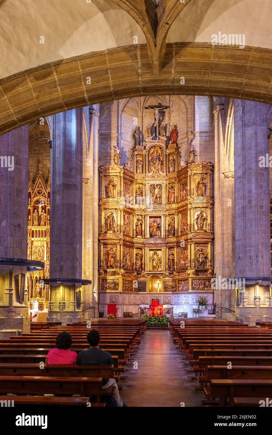 Main nave of San Vicente church. San Sebastian, Basque Country, Spain ...