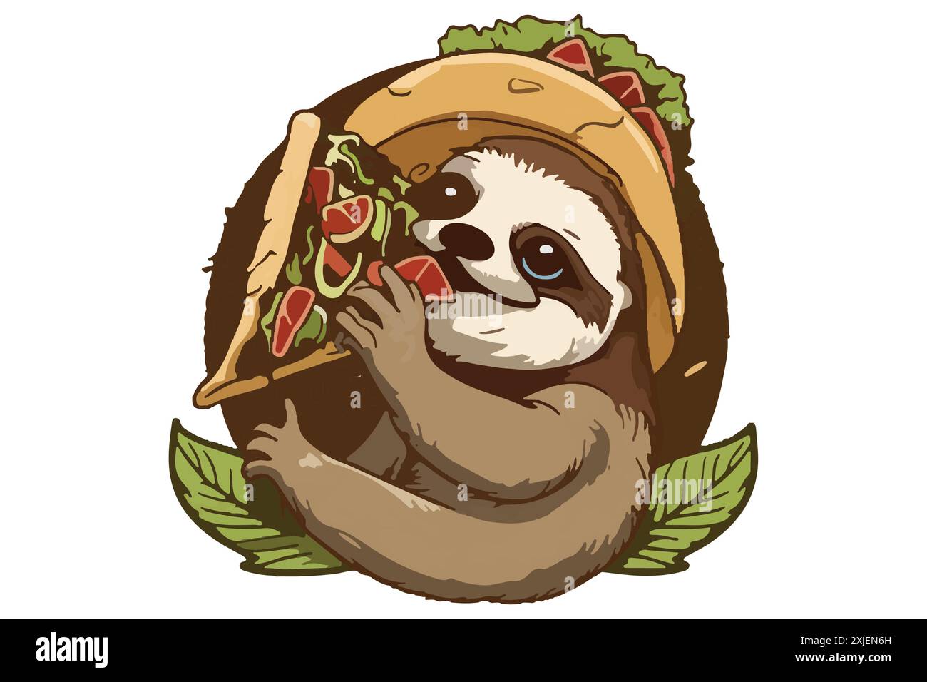 Sloth Eating Pizza Vector Stock Vector Image & Art - Alamy