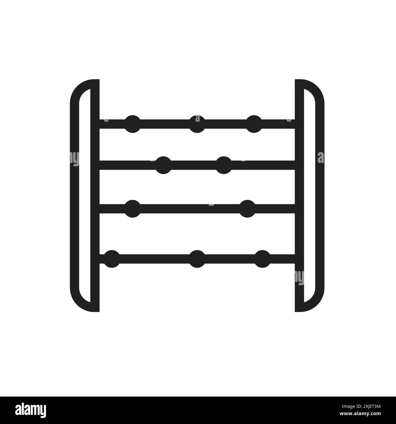 abaccus icon simple flat vector symbol outline collection set logo Stock Vector