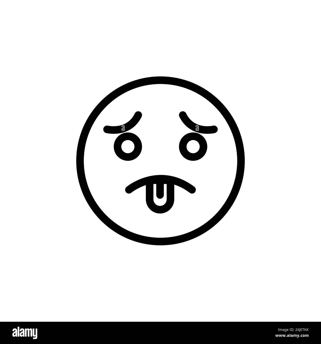 Guilty Face Emoji icon design by Ayaan simple flat vector symbol outline collection set logo Stock Vector