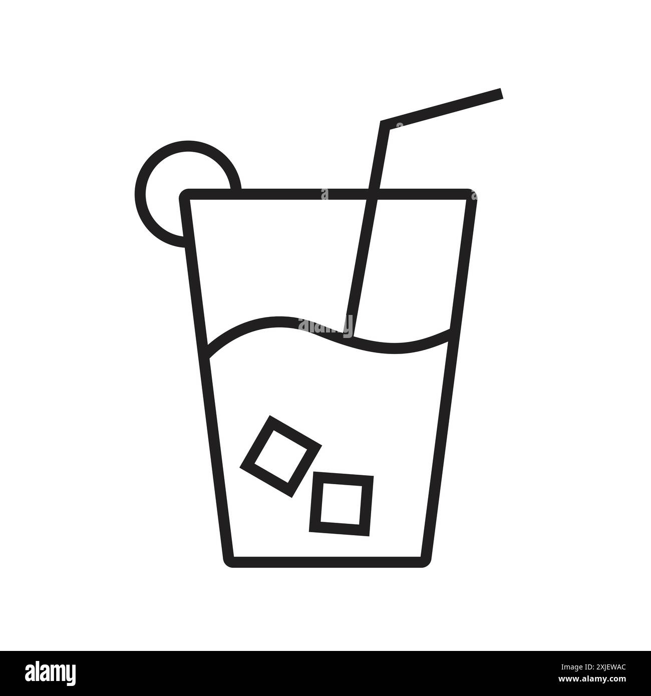 drink icon simple flat vector symbol outline collection set logo Stock Vector