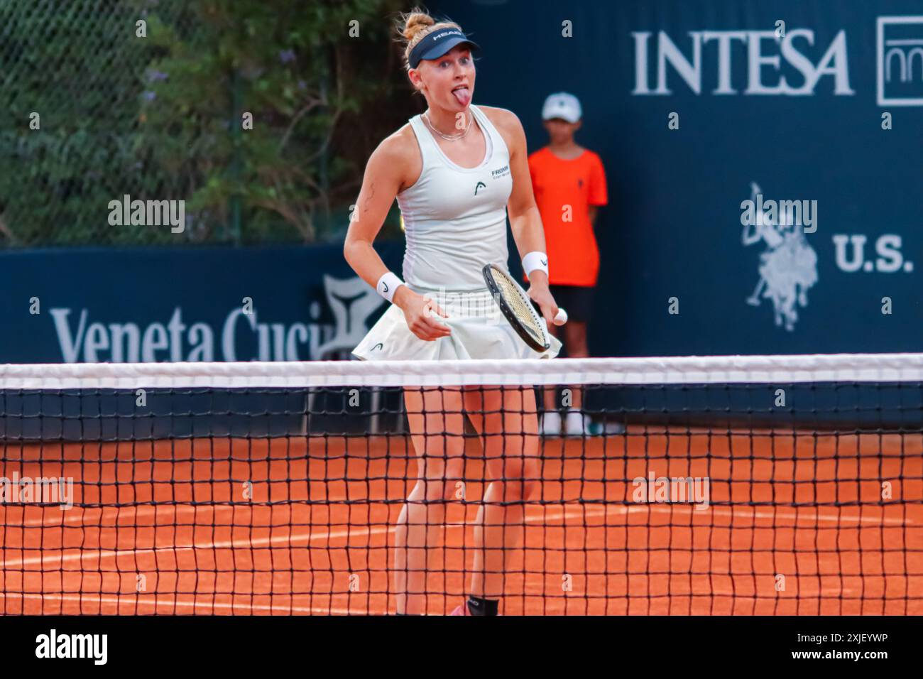 July 15, 2024, Palermo, Italy: Jil Teichmann during the Women's Tennis Association match against Mia Ristic (not pictured) at the Palermo Ladies Open. Jil Teichmann wins 6-1 6-1 against Mia Ristic. (Credit Image: © Antonio Melita/Pacific Press via ZUMA Press Wire) EDITORIAL USAGE ONLY! Not for Commercial USAGE! Stock Photo