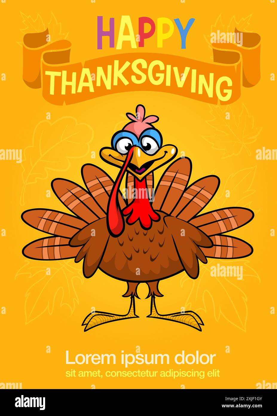 Cartoon happy cute thanksgiving turkey bird. Vector illustration ...