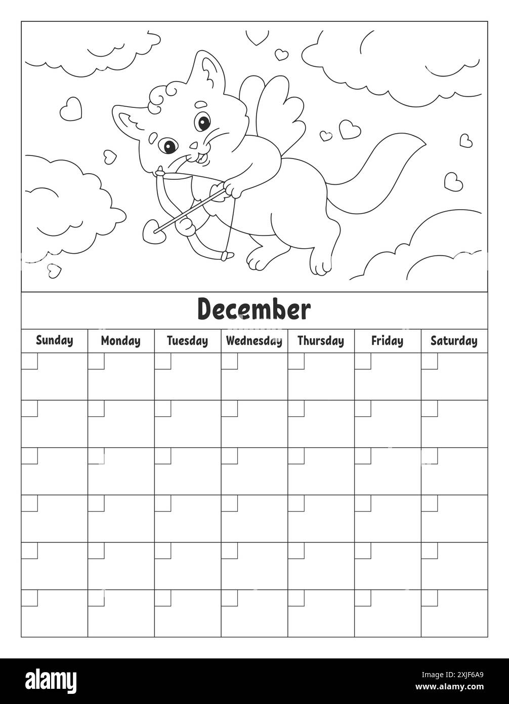Blank calendar template for one month without dates. Colorful design ...