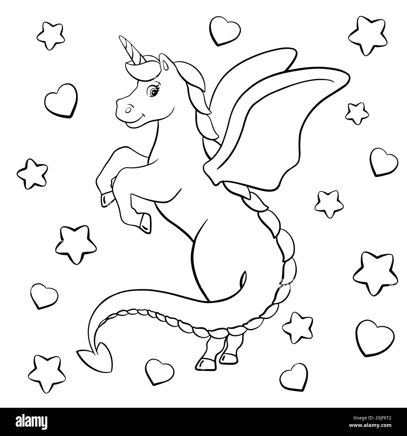 Coloring book page for kids. Cartoon style character. Vector ...
