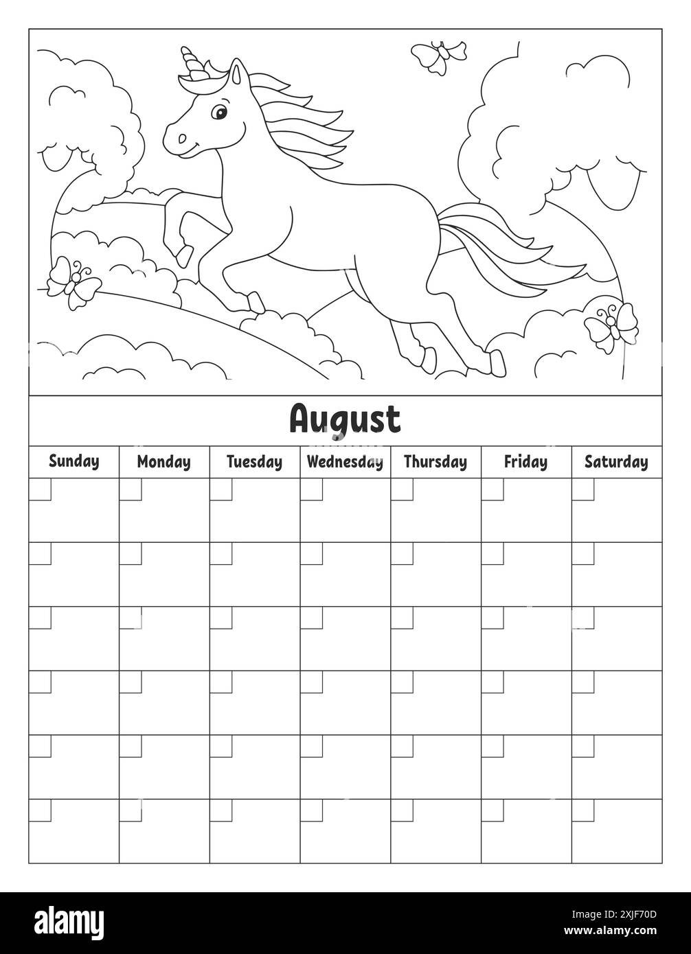 Blank calendar template for one month without dates. Colorful design ...