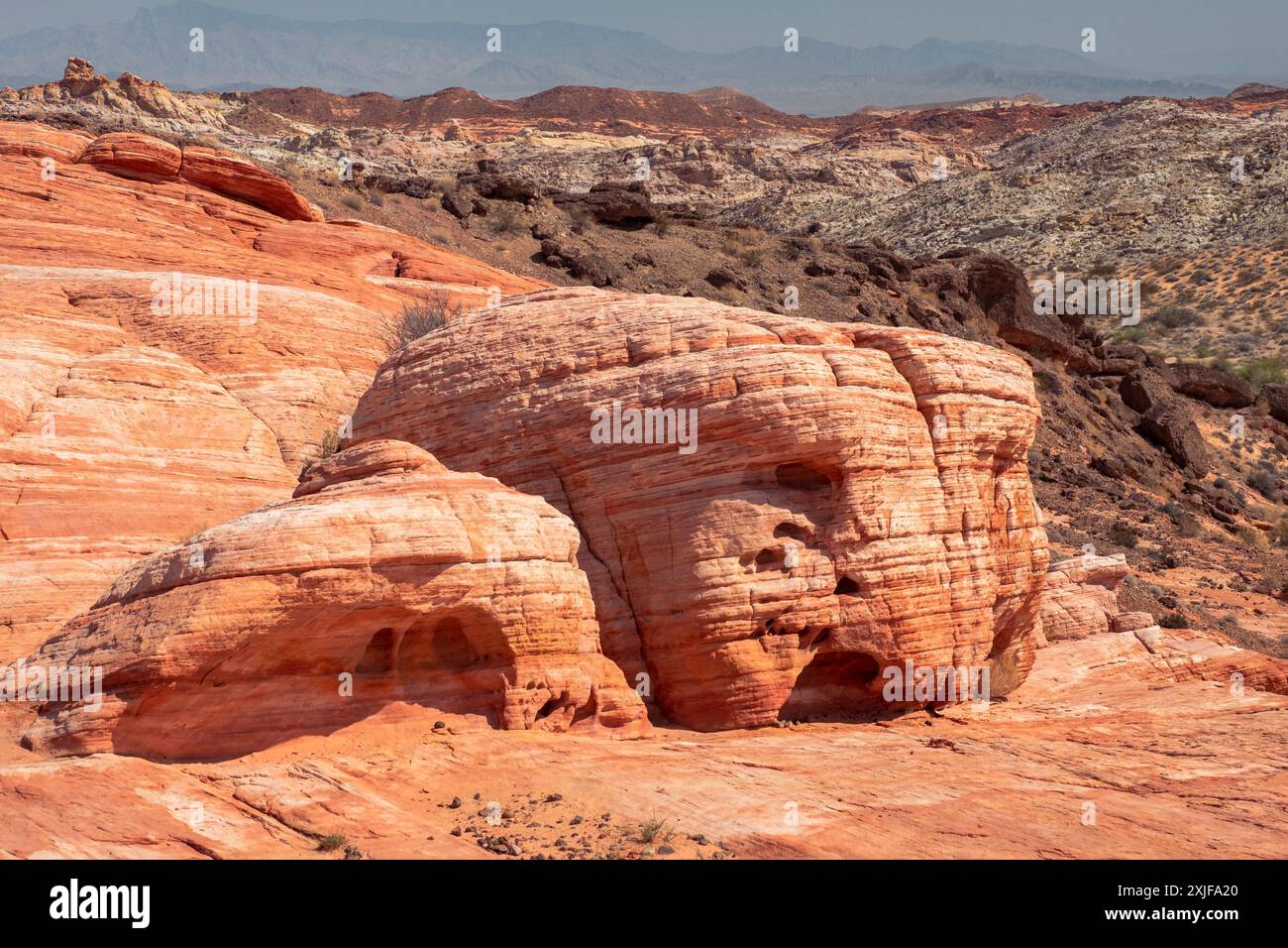 A large rock formation with a face carved into it. The rock is ...