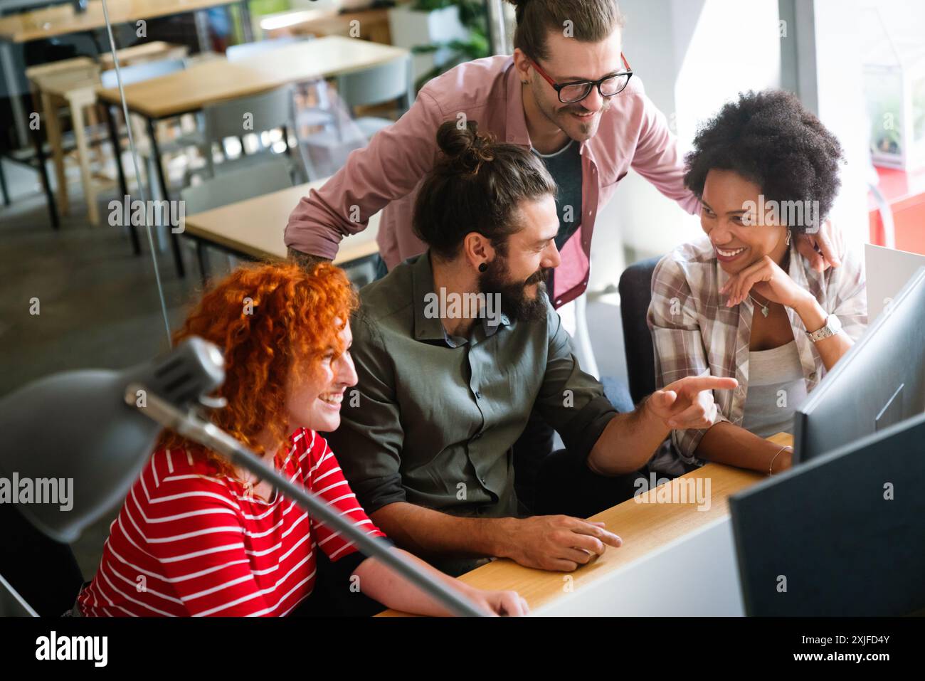 Software engineers working on project and programming in company. Startup business concept Stock Photo