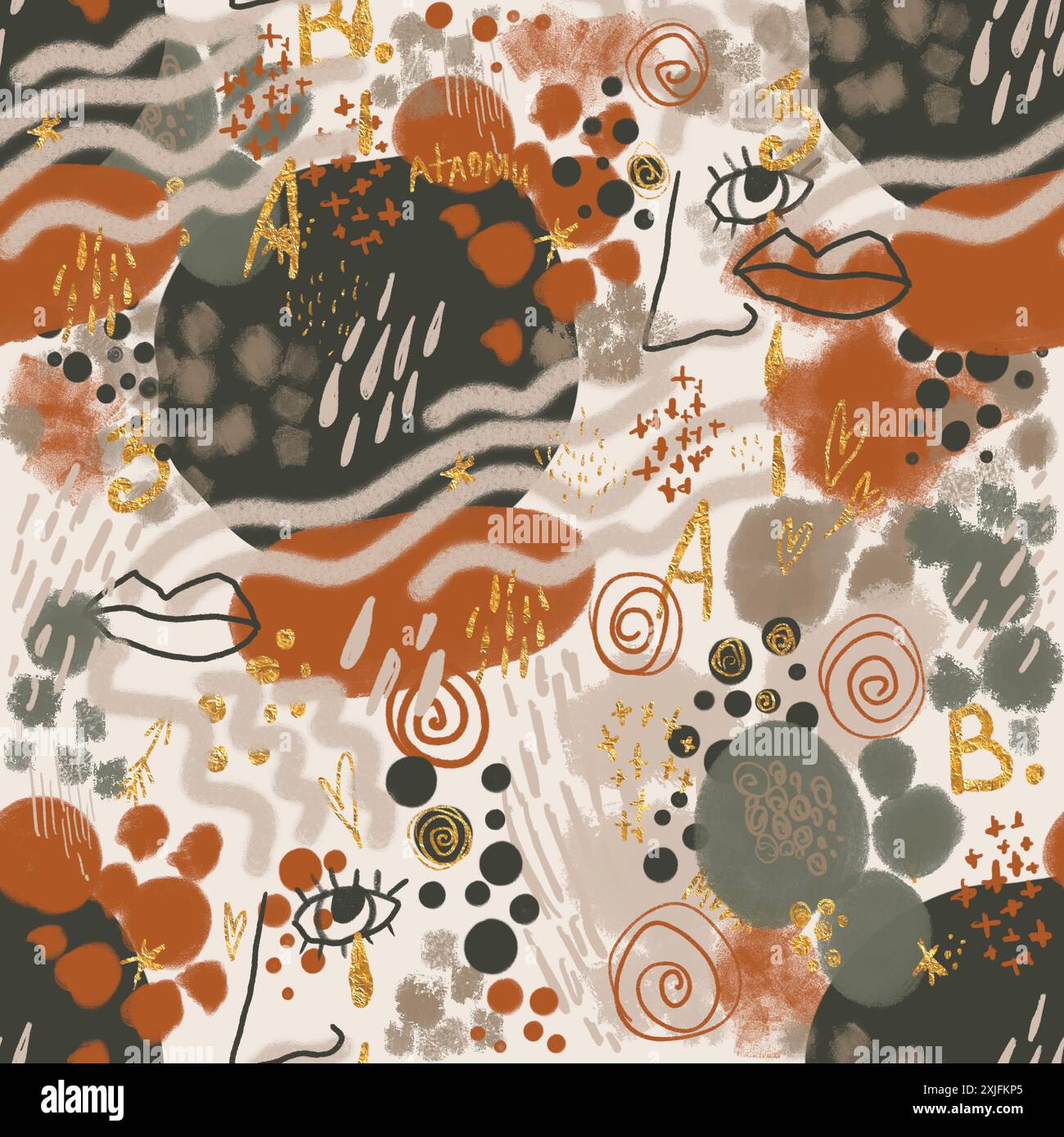 Photo inspiration: Picture Idea: Abstract Collage With Faces Shapes Textures In Earth Tones