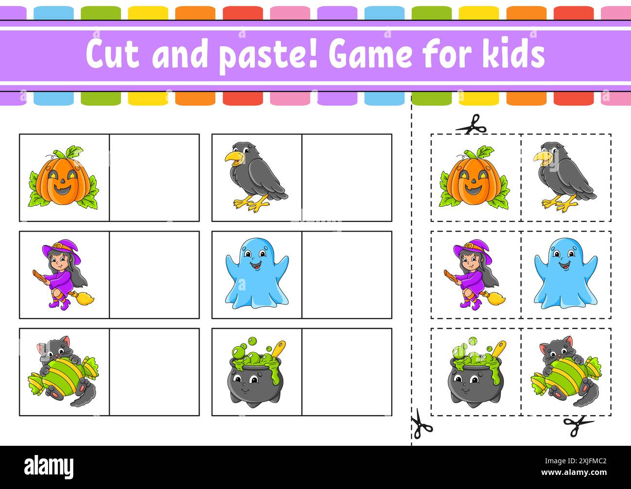 Cut and paste. Game for kids. Educational activity worksheet for kids ...