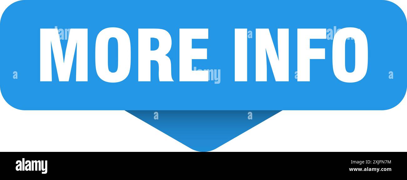 more info sticker. more info sign on transparent background. rectangular button Stock Vector