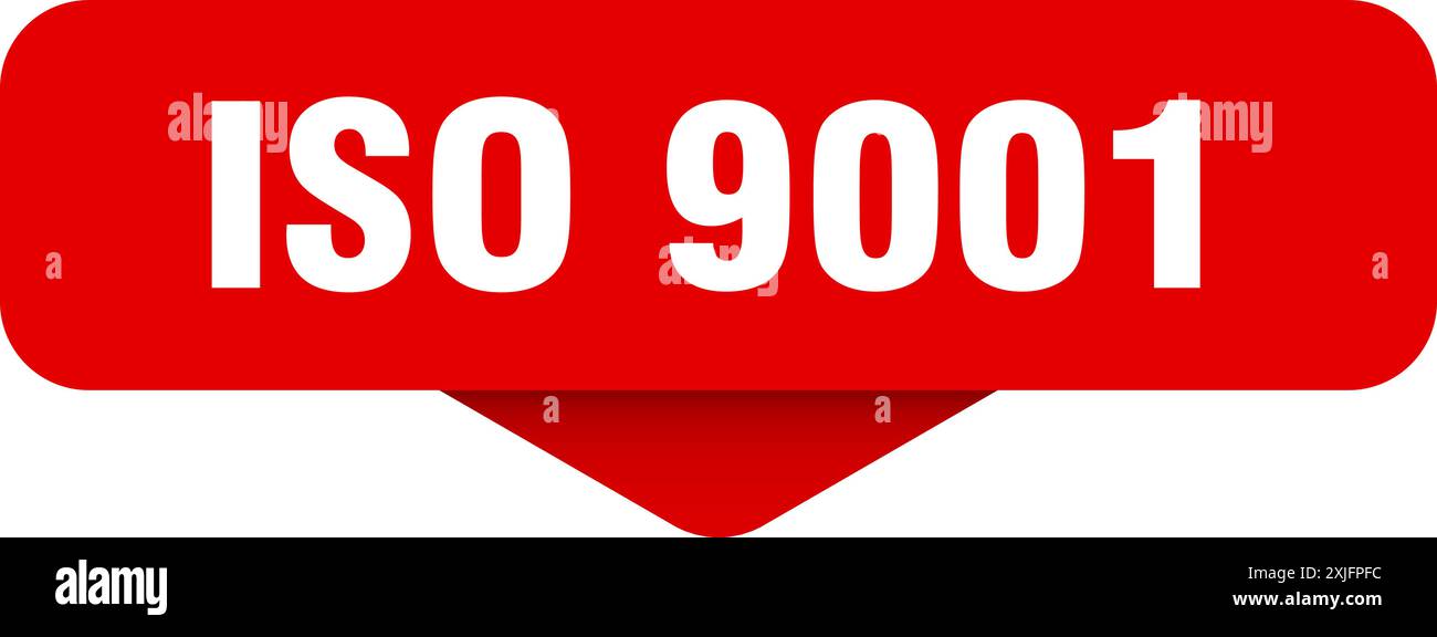 iso 9001 sticker. iso 9001 sign on transparent background. rectangular ...