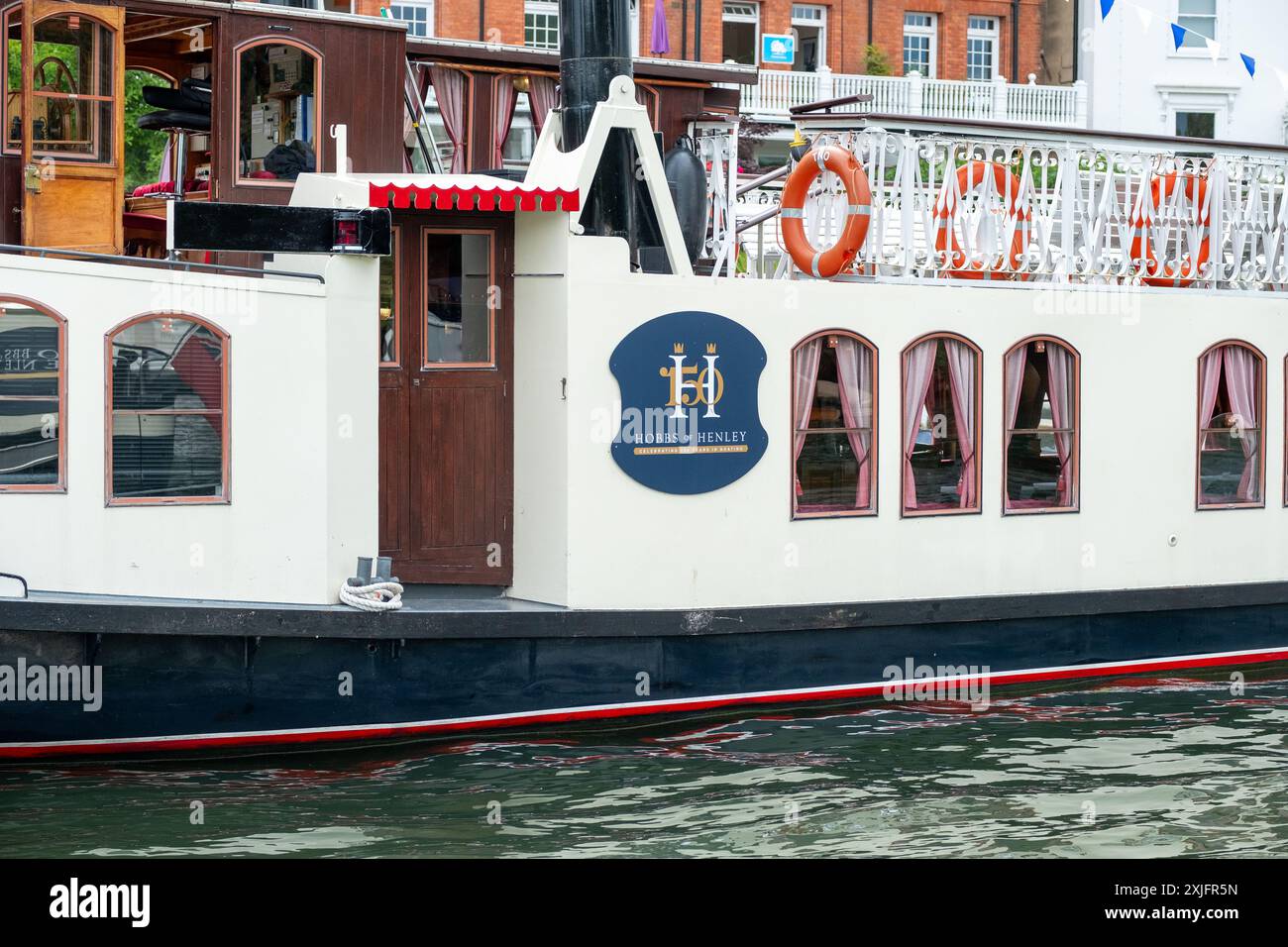 HENLEY ON THAMES, OXFORDSHIRE, UK- JULY 14, 2024: Henley on Thames river cruise boat Stock Photo
