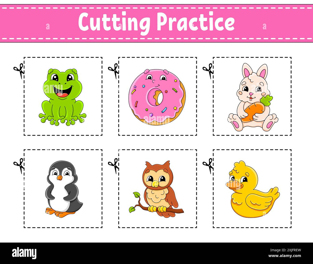 Cutting practice for kids. Education developing worksheet. Activity ...
